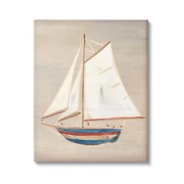 Stupell Industries Blue & Red Sailboat Transportation Painting Gallery Wrapped Canvas Art Print Wall Art, 16 x 20