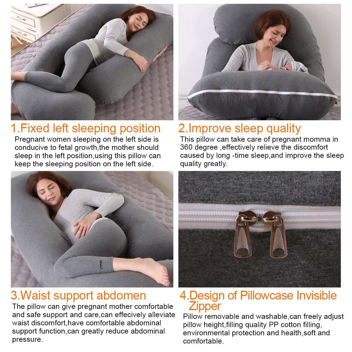 Cotton Waist Maternity Pillow For Pregnant Women Pregnancy Pillow U Fu –  heccei online shop