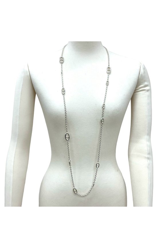 Pre-Owned HERMES Chaine d'Ancre Farandole Necklace in 925 Sterling Silver with Chain, 95127