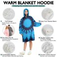 thumbnail image 5 of Blue Tie Dye Spiral Pattern Wearable Oversized Blanket,Wearable Blanket Hoodie for Adults,Cozy Hooded Blankets with Super Pockets,Super Warm Fuzzy Pullover for Women & Men, 5 of 6