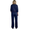 thumbnail image 4 of Casual Workout Two Piece Outfits Long Sleeve High Waist Fold-over Flare Flared Leggings Pants Tracksuit Sets Streetwear, 4 of 4
