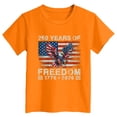 thumbnail image 4 of CAICJ98 250 Anniversary USA Shirt Boys Girls 4th of July Shirt American Flag Tees Toddler USA Flag Independence Day Patriotic Kids Short Sleeve T-Shirt (Orange,3-4 Years), 4 of 4