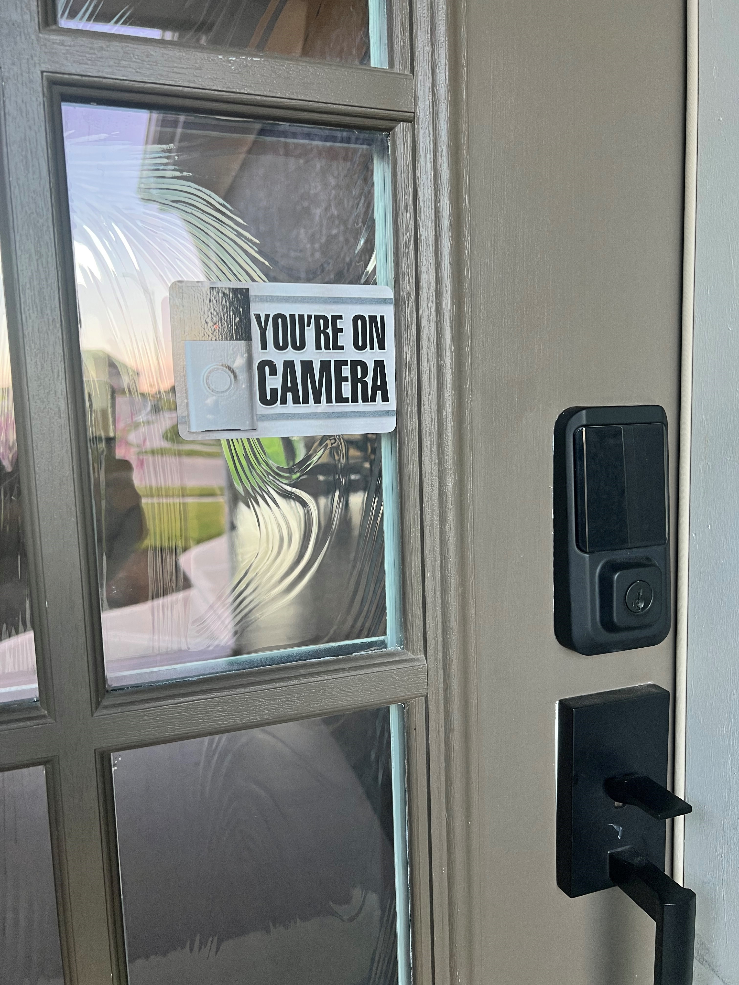 (2 pack) Sunburst Systems 5" x 5" Silver Vinyl You're On Camera Decal Sticker