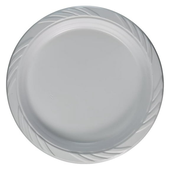 Disposable Plastic Plates - 100 Count, 9 Inch White - Heavy Duty Party Plates for Everyday Use, Picnics, BBQs, Weddings, Events