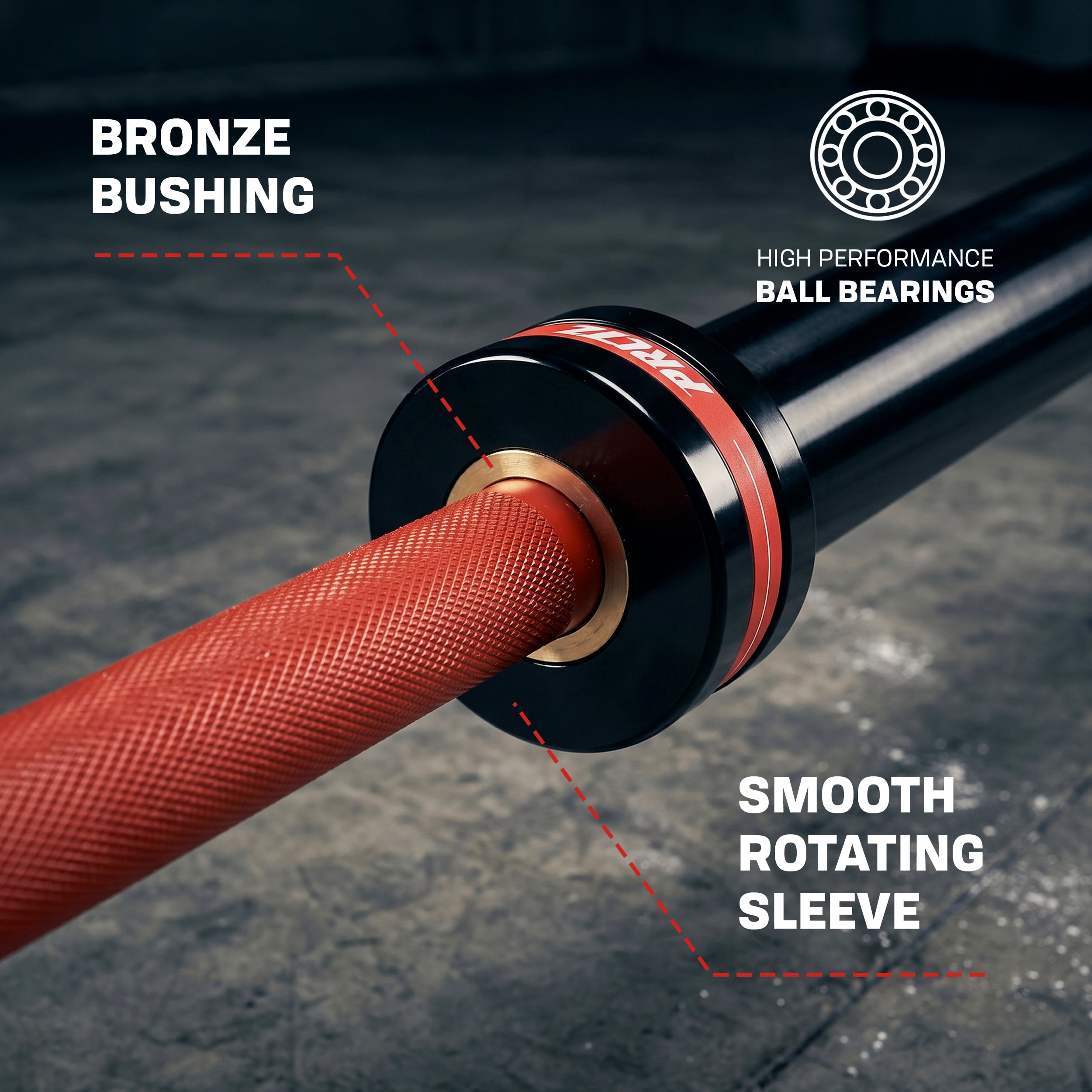 PRCTZ 7ft All Purpose Olympic Barbell, Weightlifting and Powerlifting 45lb, Olympic Bar, 1500 lbs Capacity, Fits 2” Standard Weights