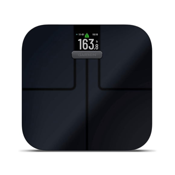 Garmin Index S2 Smart Báscula – Mide el peso, la tendencia de peso, la grasa corporal, la masa muscu