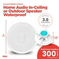 thumbnail image 3 of Pyle 6.5 Inch 300W Home Audio In Ceiling Marine Grade Speaker (2 Pack), 3 of 10