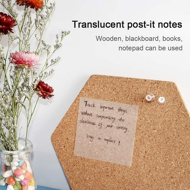 Notes autocollantes transparentes 7 couleurs - Post-its transparents -  Feuilles de