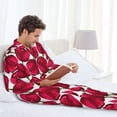 thumbnail image 6 of Uemuo Tulips Flowers Pattern 2-Piece Loungewear Set - Men’s Soft Sleepwear, Cozy Winter PJs, Comfy Sleep Set-Large, 6 of 7