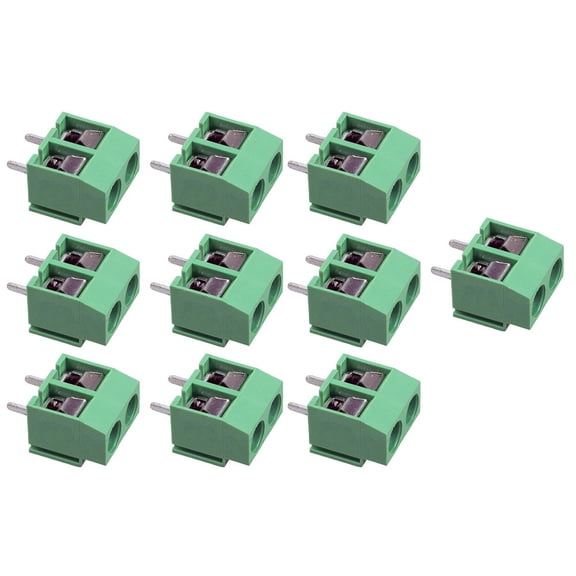 RANMEI 10 Pcs 2-Pin Screw Terminal Block Connector 5.08Mm Pcb Mount Green Kf301-2P