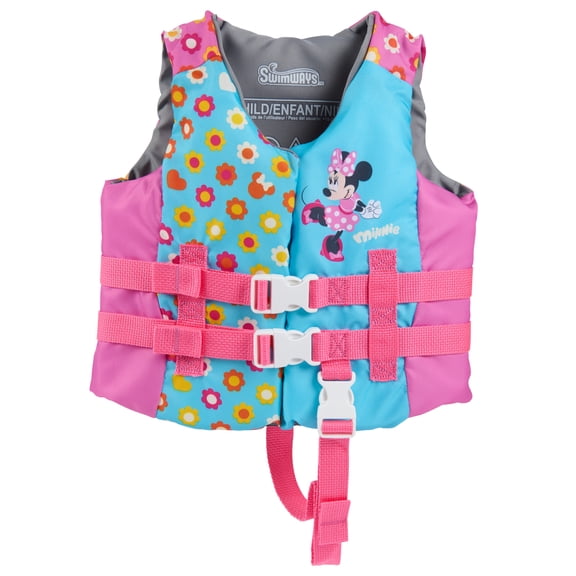 SwimWays Disney Minnie Mouse Life Jacket (Unisex), for Kids 33-55 lbs