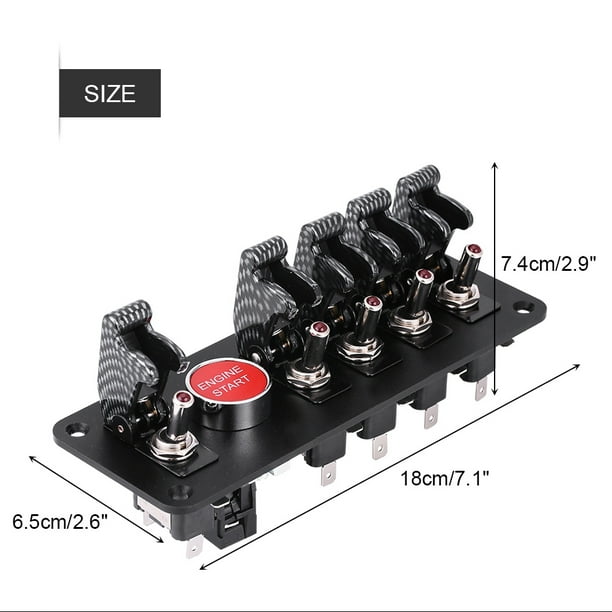Racing Ignition Switch Panel,12V 6 Group Toggle Toggle Switch Panel