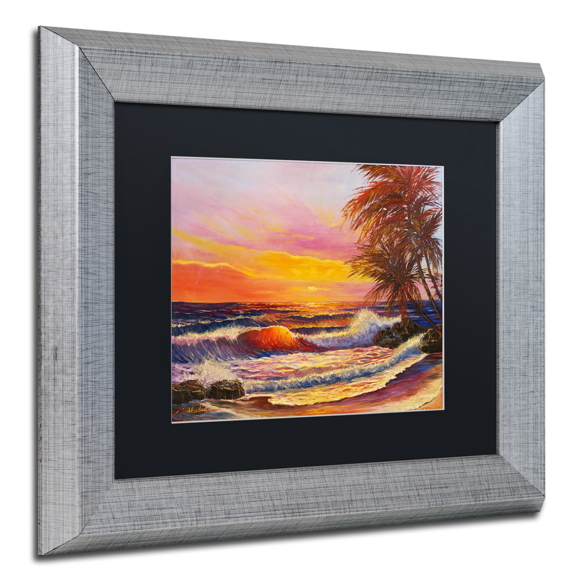 Trademark Fine Art 'Hawaiian Glow' Canvas Art by Manor Shadian, Black Matte, Silver Frame
