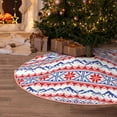 thumbnail image 5 of Xecao red blue Snow Mountain Pattern Christmas Tree Skirt Round Xmas Tree Mat Base Cover for Holiday Home Decorations-36", 5 of 6