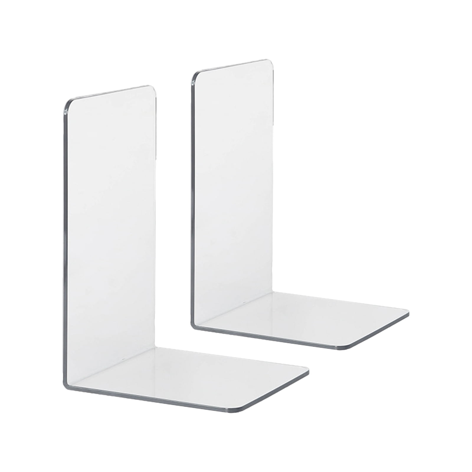Perfect for use on desktops Ultimate Office Crystal Clear Acrylic Bookends or in cabinets. Set of 2 Shelving 