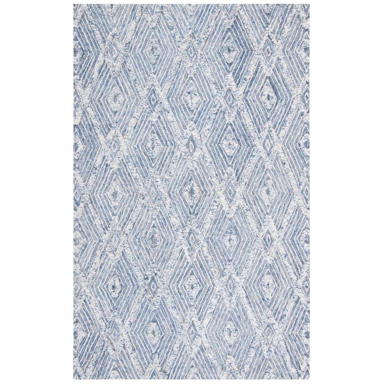 SAFAVIEH Kenya Shanika Diamond Area Rug, Blue/Ivory, 8' x 10'