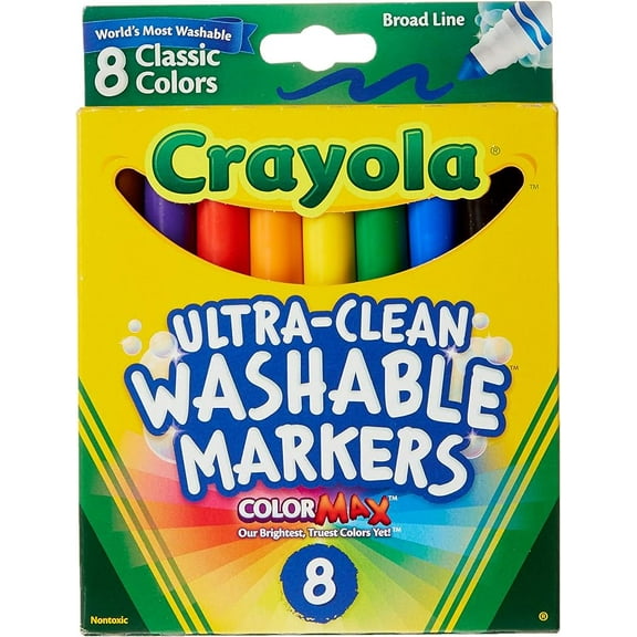 Washable Coloring Markers 8 Colors [Set of 2]