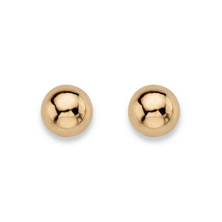 Polished Screw Back Ball Stud Earrings in 14k Yellow Gold (3mm)