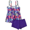 thumbnail image 4 of Traje de baño sexy de talla grande con tirantes estampados y corte entallado para mujer (dos piezas) morado / 2XL, 4 of 4