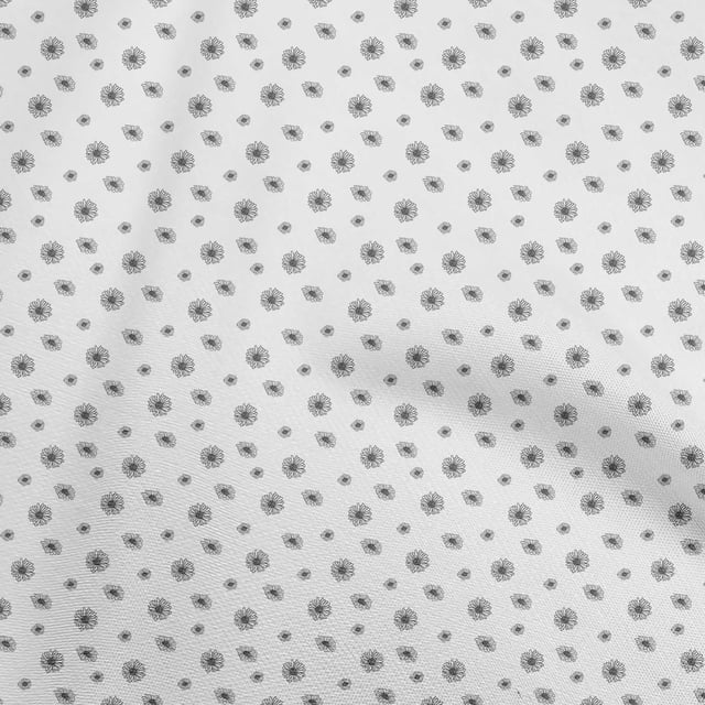 oneOone Polyester Spandex White Fabric Florals Craft Projects Decor Fabric Printed By The Yard 56 Inch Wide