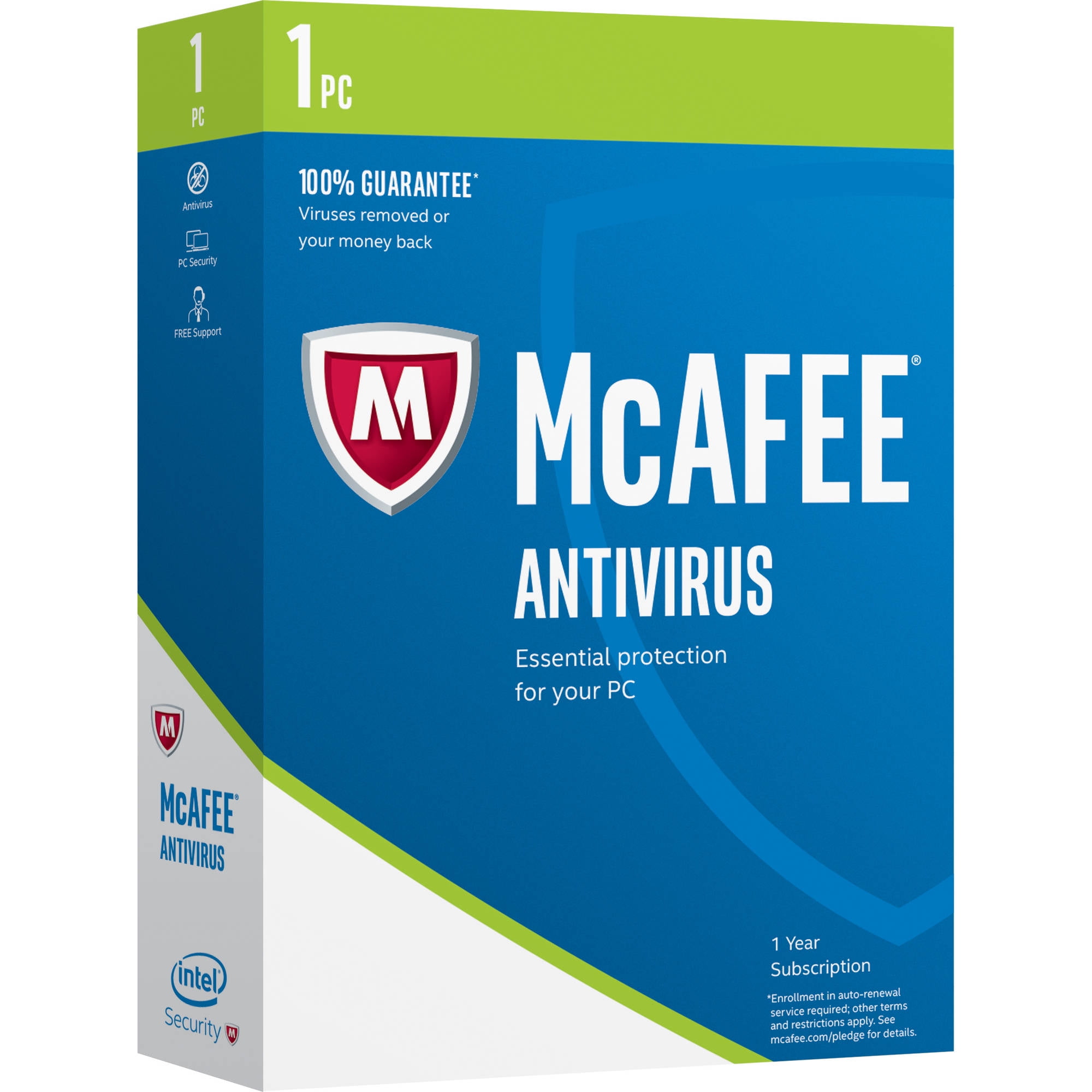 Mcafee 2017 Anti Virus 1 Pc Walmart Com Walmart Com
