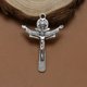 thumbnail image 3 of 10 colgantes de aleación con forma de cruz de Jesús, accesorios para hacer joyas, collares y pulseras (plata antigua)., 3 of 7