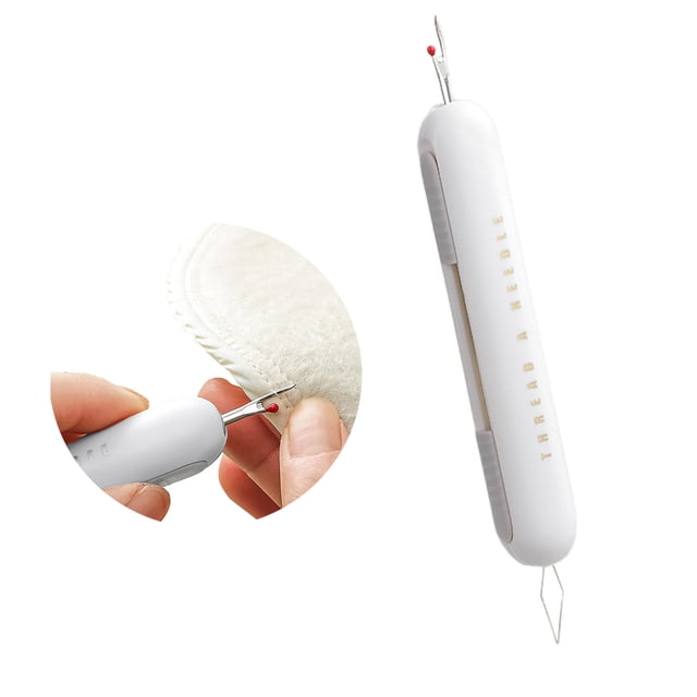 2 In 1 Needle Threader Seam Tool for Sewing - Plug In Needle Threaders Seam Remover and Sewing Supplies for Quick Threading and Seam