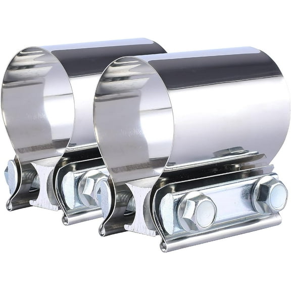 FGJQEFG 2.5" Butt Joint Exhaust Clamp Stainless Steel