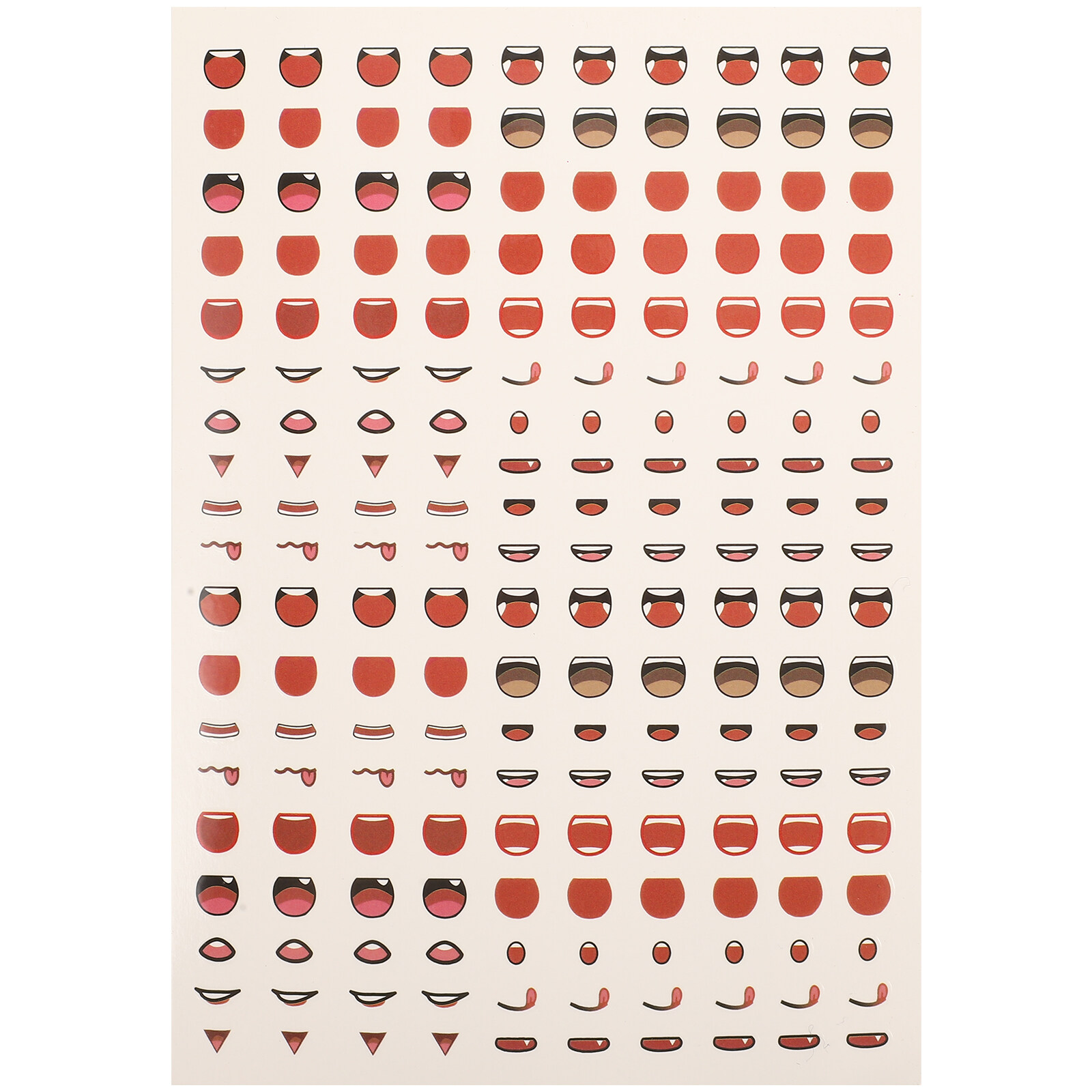1 Sheet of Cartoon Mouth Stickers Paper Mouth Sticker DIY Craft Mouth