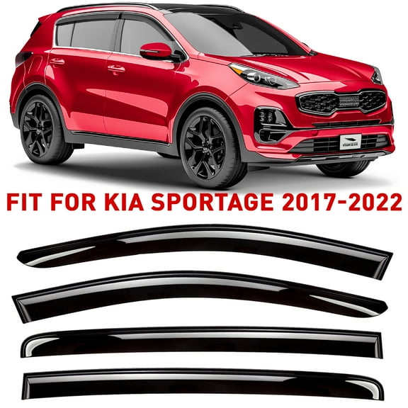 Voron Glass Tape-on Extra Durable Rain Guards for Kia Sportage 2017-2022, Window Deflectors, Vent Window Visors, 4 Pieces - 120043