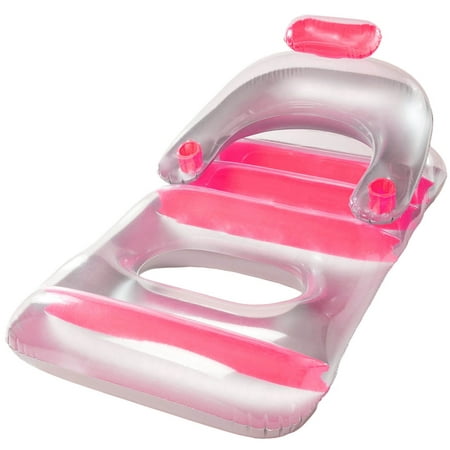 Swimline Swimming Pool Inflatable Floating Lounger Chair with Cupholders,