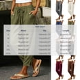 thumbnail image 4 of Women Casual Drawstring Elastic Waisted Pants with Pockets Solid Color Full Length Pant Lightweight Beach Work Trousers, 4 of 9
