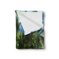 thumbnail image 2 of Hawaiian Soft Flannel Fleece Blanket, Hawaii Island Palm Trees Forest Greenery Cloudy Summer Sky Sunlight Seascape, Cozy Plush for Indoor and Outdoor Use, 50" x 60", Green Blue Brown, by Ambesonne, 2 of 5