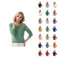 thumbnail image 1 of Chandail pour Femmes Automne Hiver 2026 Tendance Manches Longues Col Rond Tricoté Uni, 1 of 4