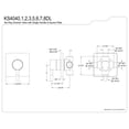 thumbnail image 2 of Kingston Brass KS4042DL Concord Single-Handle Six-Way Diverter Valve with Square Trim Kit, Polished Brass, 2 of 4