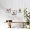 thumbnail image 5 of Pink Floral Picture Wall Art: Protea Flowers Artwork Print on Rustic Wooden Textured Wood Framed for Bathroom (12'''' x 12'''' x 3 Panels), 5 of 6