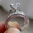 thumbnail image 2 of K-KED Simple 925 Silver Filled Wedding Rings Cubic Zirconia Women Delicate Jewelry Size 6-12-6, 2 of 6