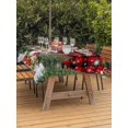 thumbnail image 2 of Outdoor Tablecloth with Umbrella Hole and Zipper, Red Plaid Christmas Rectangle Table Cloth 54x80 Inch Waterproof Tablecloth, Xmas Tree Ball Snowflake Winter Gifts Picnic Table Cover for Patio, 2 of 7
