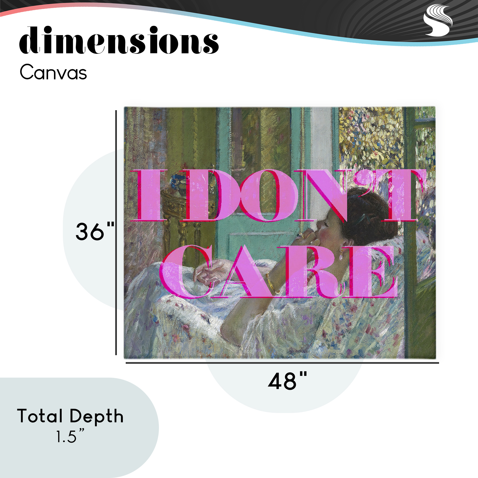 I Don't Care over Classic Painting Canvas Wall Art, design by Lil' Rue