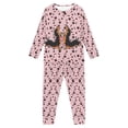 thumbnail image 5 of DISNIMO Pink Dog Paw Print Pajamas Girls Kids Pajamas Set Animals Floral Print Kids Pj Set Girls Size 5-6 2 Piece Pj Set for Girls Long Sleeve and Pants Pajamas Sleepwear with Pockets, 5 of 7