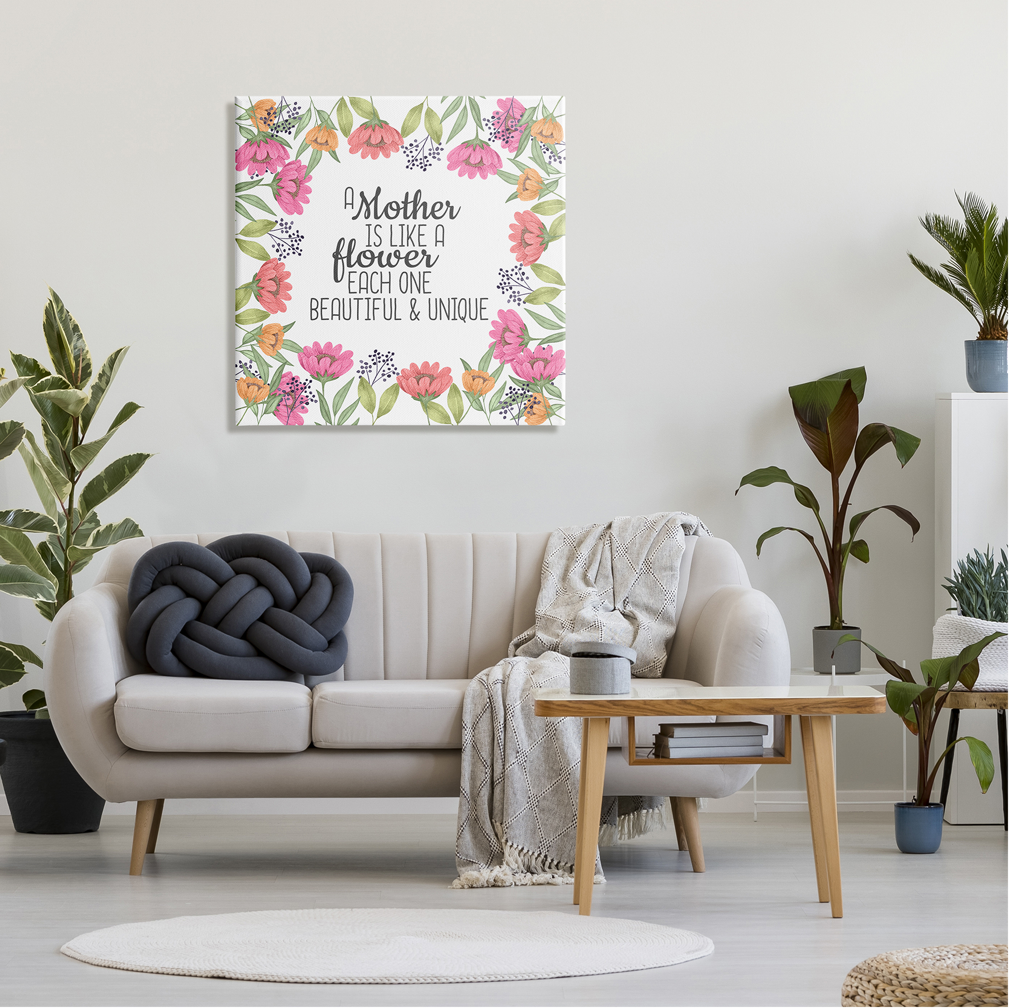 Stupell Industries Mom Beautiful & Unique Botanical & Floral Painting Gallery Wrapped Canvas Print Wall Art, 30 x 30