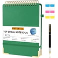 thumbnail image 1 of WWS-Top Spiral Notebook, A4 Hardcover Top Bound Steno Pads, 240 Pages 100gsm College Ruled Left Handed Notebook Journal for Work, School, Meeting Writing - Green, 8.5" x 11", 1 of 4