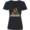 thumbnail image 3 of Inktastic Limb Loss Awareness Heart Orange Ribbon Women's V-Neck T-Shirt, 3 of 5