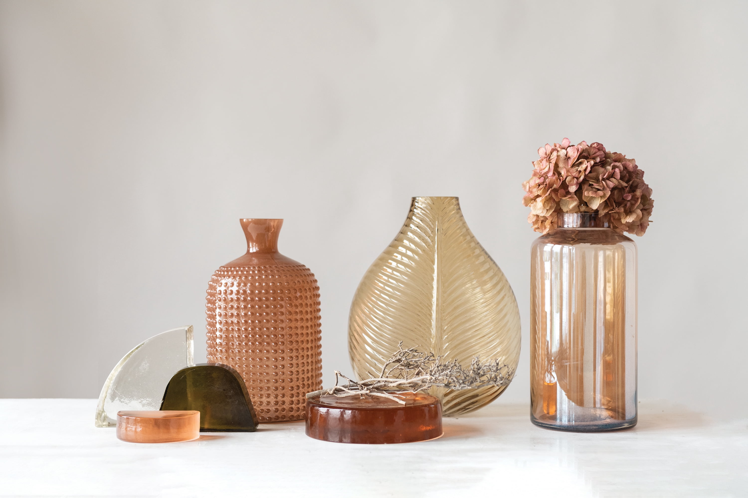 Creative Co-Op Geometric Glass Block Bookend