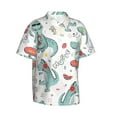 thumbnail image 2 of Easygdp Music Lover Dinosaur Men's Hawaiian Shirts Print Lapel Short Sleeve for Beach, vacation, party, casual occasions - Large, 2 of 9