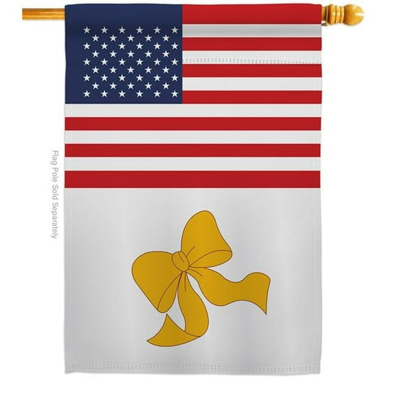 Americana Home & Garden H140744-BO 28 x 40 in. US Yellow Ribbon House Flag with Armed Forces Service Double-Sided Decorative Vertical Flags Decoration Banner Garden Yard Gift