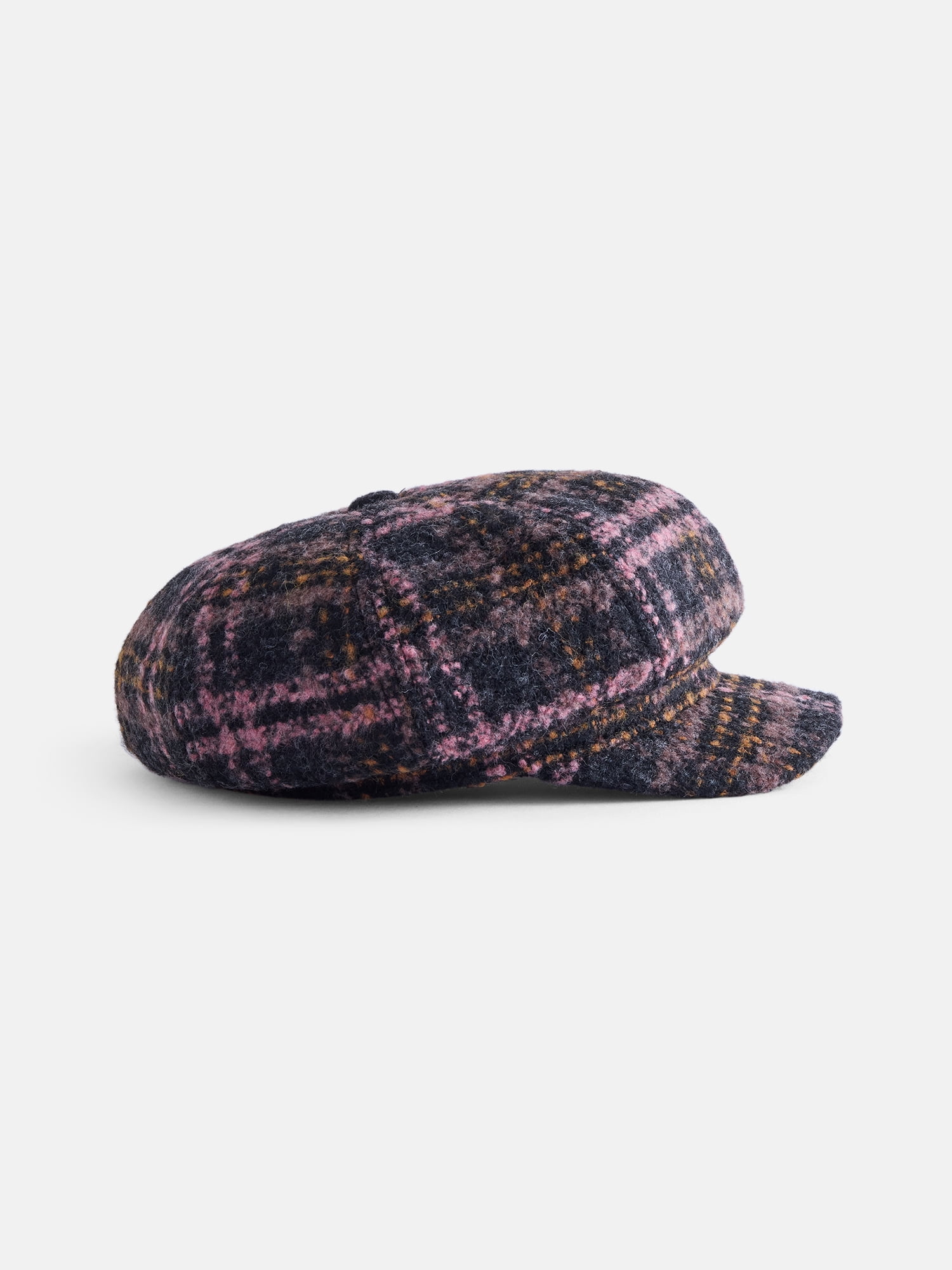 No Boundaries Women's Plaid Newsboy Hat, Brown