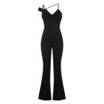 thumbnail image 5 of Lilgiuy WomenSolid Color Casual Belt Raglan Sleeve Slim Fit Jumpsuit Black,8 Winter Fashion 2022, 5 of 5