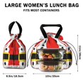 thumbnail image 5 of Red Christmas Santa Costume Pattern Drawstring Lunch Bag Women - Drawstring Lunch Bag Insulated for Work Office - Stain-Resistant Large Lunchbags for Women with Multi-Pockets, 5 of 6