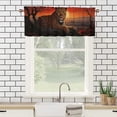 thumbnail image 3 of Leopard Valance Rod Pocket Window Curtain for Kitchen Safari Wild Animal Jungle Sunset Natural Scenery Thermal Insulated Room Darkening Curtain for Dinning Room 54 by 18 in, 1 Panel, 3 of 6